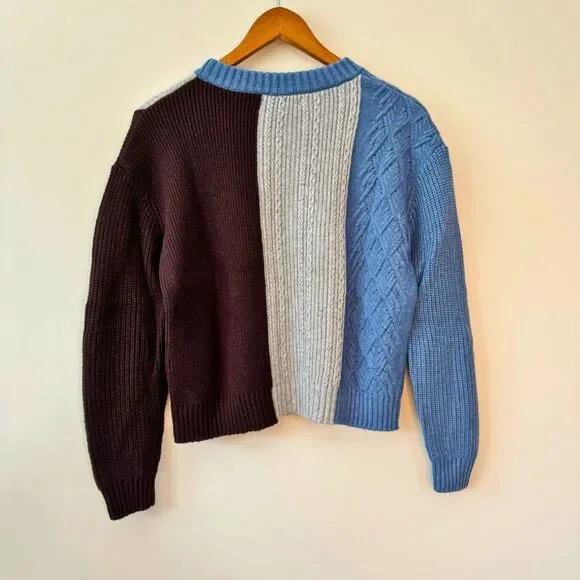 Banana Republic Women's Cable Knit Colorblock Sweater Size Small - Picture 4 of 5